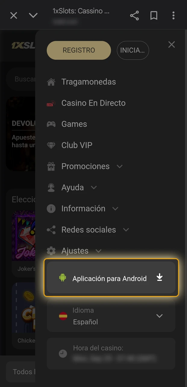 Descubrí cómo bajar el APK oficial de 1xSlots.