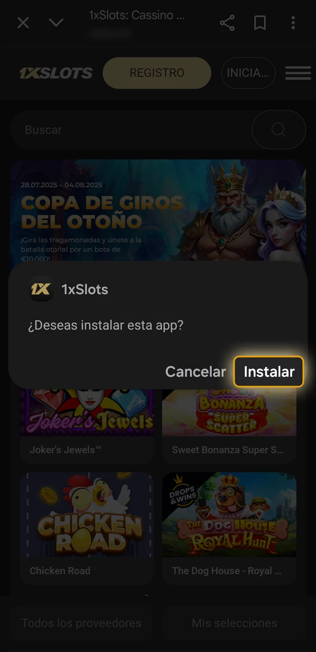 Leé cómo instalar 1xSlots desde el archivo APK.