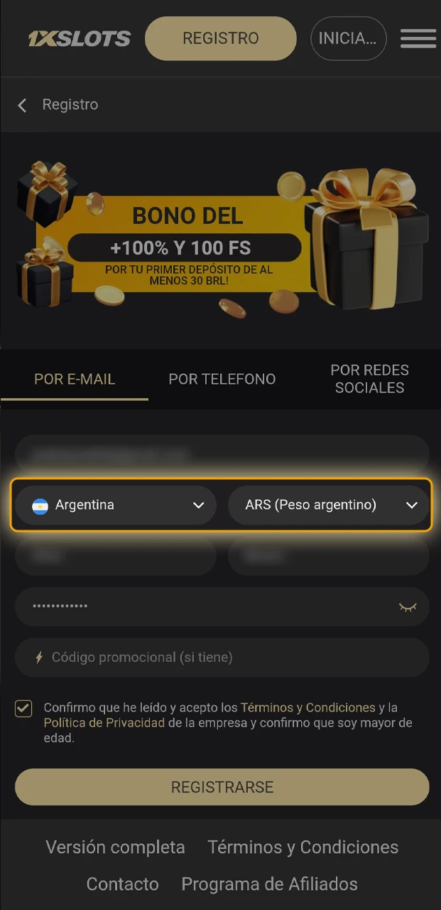Enterate cómo elegir moneda y fijar límites en 1xSlots.
