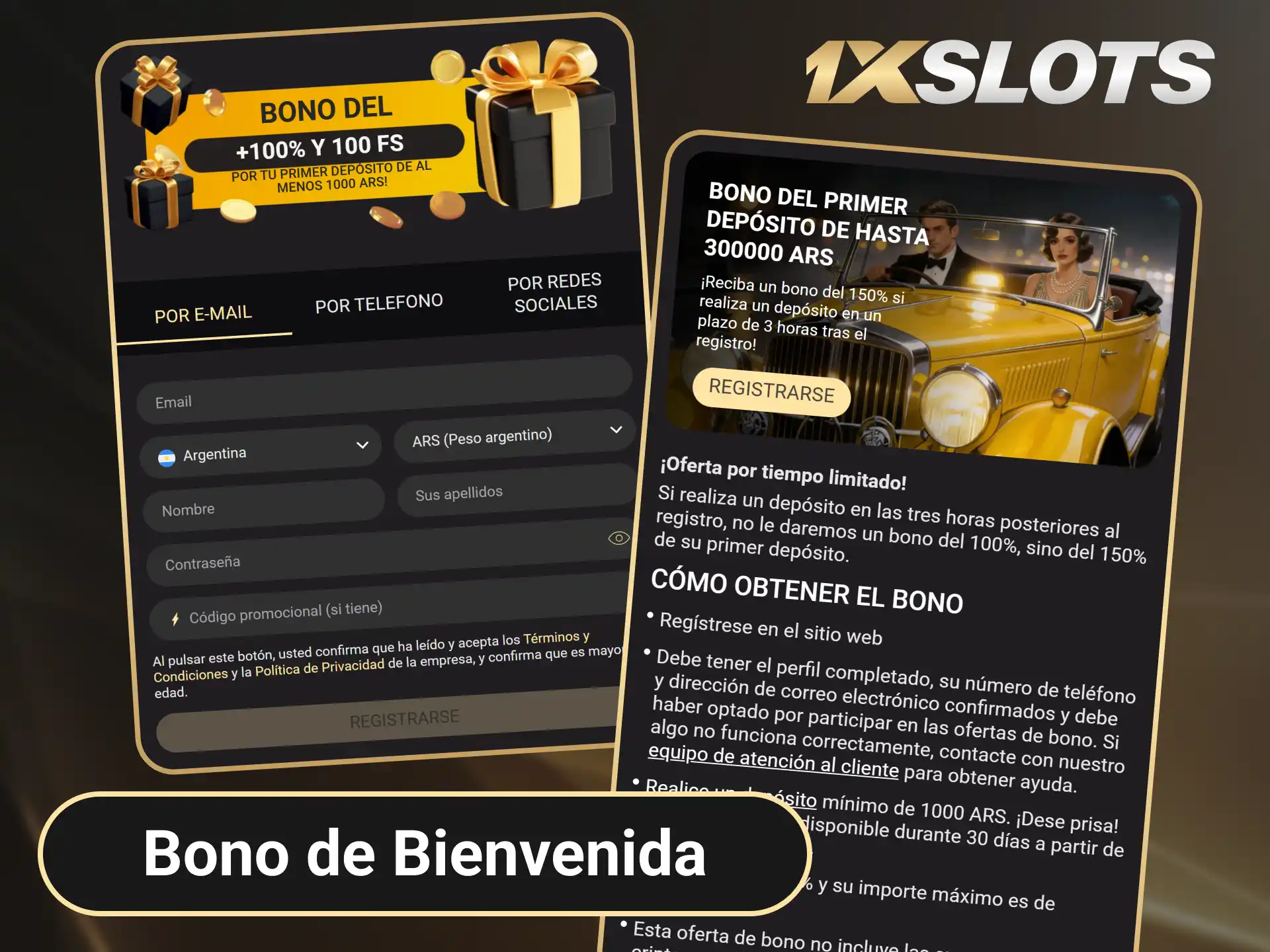 Reclama un generoso bono de bienvenida para nuevos usuarios en la app de 1xSlots.