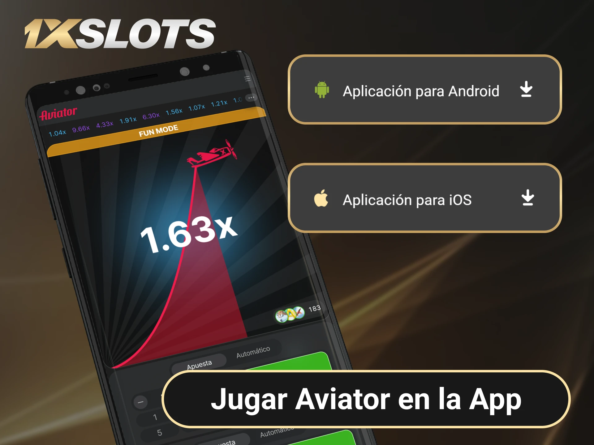 Descarga la app móvil de 1xSlots y vuela alto en el juego Aviator.