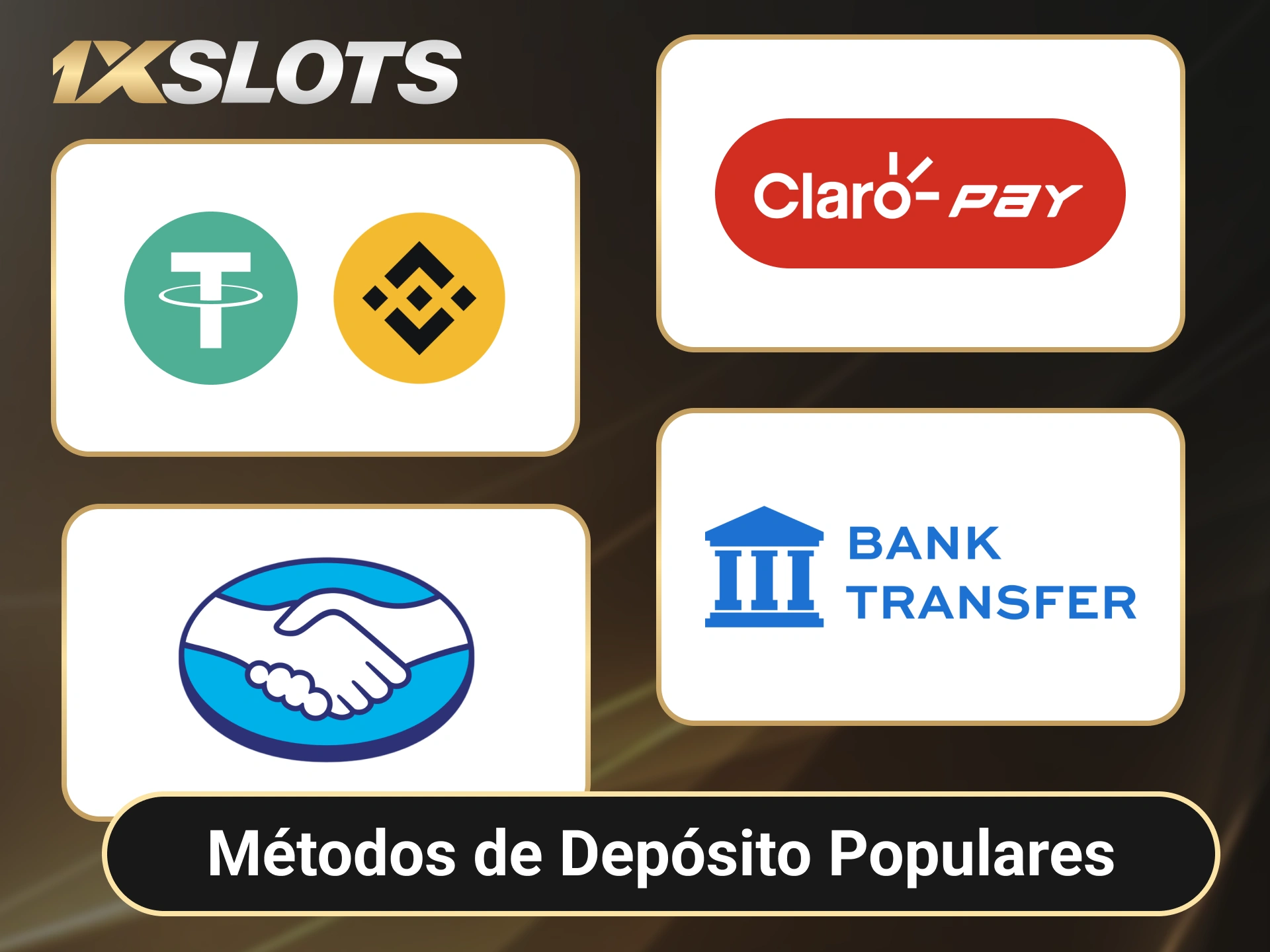 Elige los métodos de depósito populares para recargar tu saldo en 1xSlots.