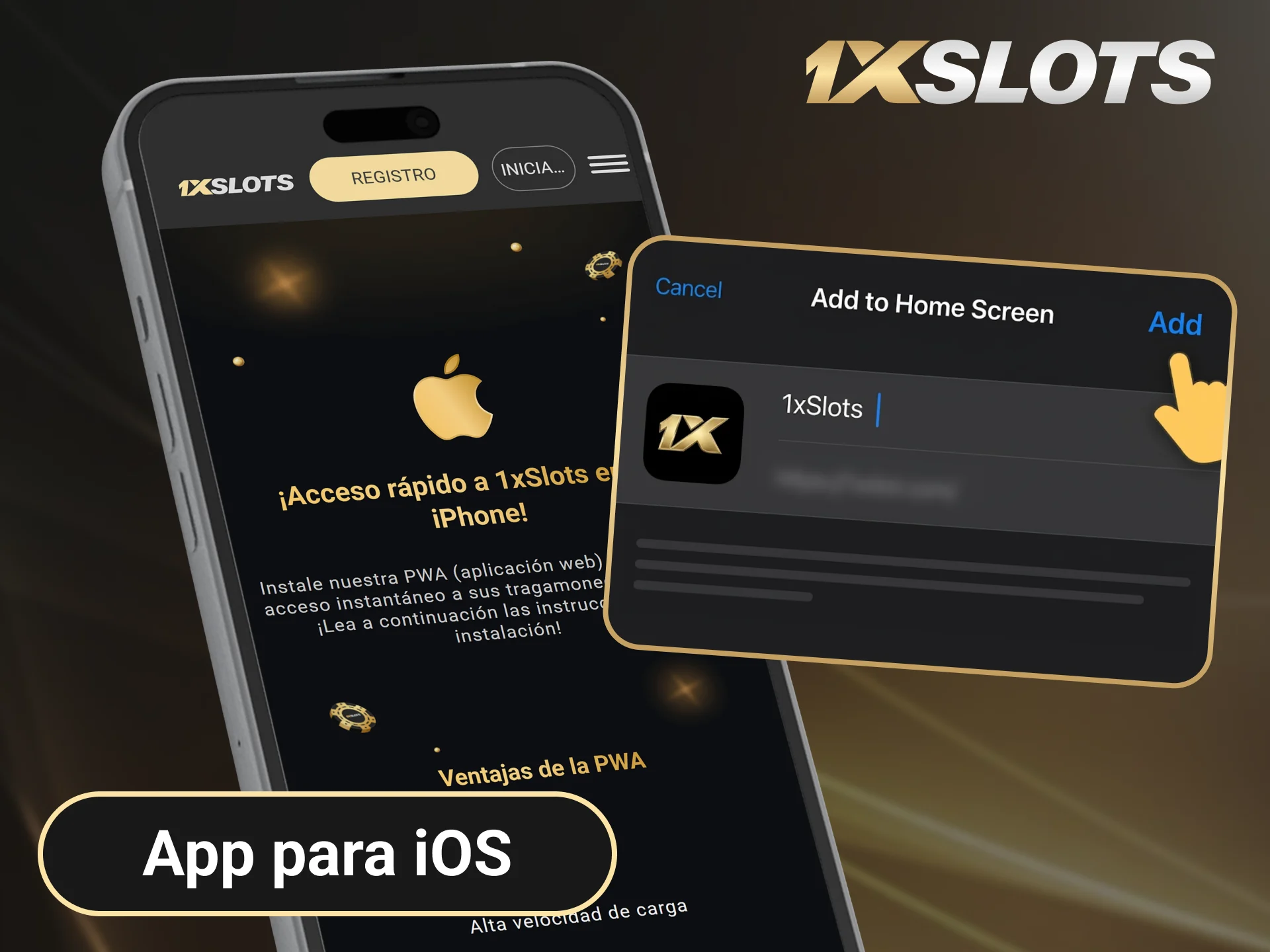 Instala la App Para iOS en tu dispositivo para apostar en 1xSlots.